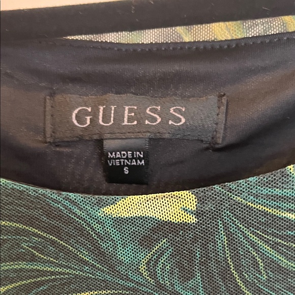 Guess Green and Gold Swirl Knot-Front Mini Dress - Picture 2 of 5